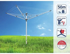 Градинска сушилня за дрехи в сребрист цвят 50 m LinoLift 500 – LEIFHEIT