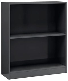 800863 vidaXL Етажерка за книги, сив гланц, 60x24x76 см, инженерно дърво