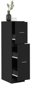 855161 vidaXL Шкаф органайзер, черен, 30x41x118 см, инженерно дърво