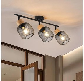 Brilagi - Точково осветително тяло BASKLITE 3xE27/15W/230V каучуково дърво/черно