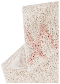 Розов и кремав ръчно изработен памучен килим подходящ за пране 120x160 cm Atlas Natural – Lorena Canals