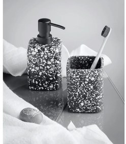 Черна чаша за четки за зъби Terrazzo - Wenko