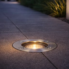 Външни наземни прожектори стомана 11см IP67 - Basic Round