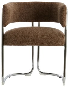 Кафяв метален трапезен стол с подлакътници Adante – Light &amp; Living