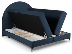 Тъмносиньо боксспринг легло с място за съхранение 160x200 cm Sunrise - Cosmopolitan Design