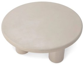 Кремава кръгла масичка за кафе от декор от камък ø 80 cm Iriel – MOME