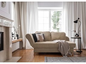 Кафяво-сив шезлонг от рипсено кадифе (ляв ъгъл) Chic Charlotte – Miuform