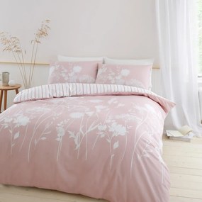 Розово и бяло единично спално бельо 135x200 cm Meadowsweet - Catherine Lansfield