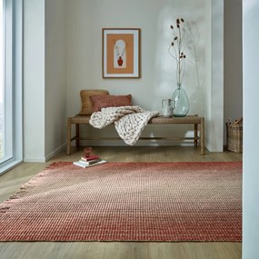 Червен двустранен ръчно изработен килим със смес от юта 160x230 cm Jute Ombre Red – Flair Rugs