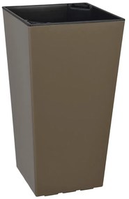 Матирана сиво-кафява саксия, подходяща и за външно ползване , височина 46 см Elise - Gardenico