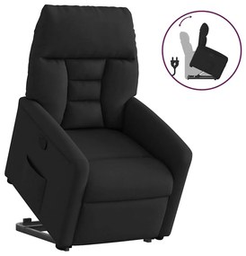 3303034 vidaXL Изправящ реклайнер стол, черен, текстил