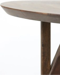 Кафява кръгла трапезна маса с акациев плот ø 120 cm Quenza – Light &amp; Living