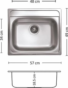 Leks COMPACT 570 SI Кухненска мивка за вграждане