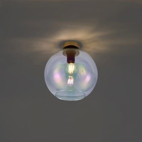 Арт Деко плафон златен с дъгово стъкло - Sandra