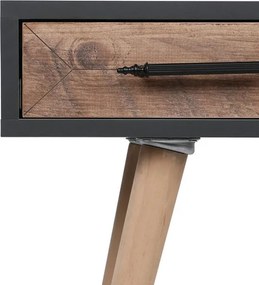 Втора ръка: Бюро Kalune Design 854KLN1502, 105х55 см, 2 чекмеджета, Меламиново покритие,  Светлокафяв/черен