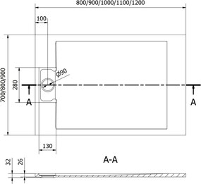 Mexen Otto правоъгълна душ кабина SMC 90 x 80 см, бяла - 4N108090