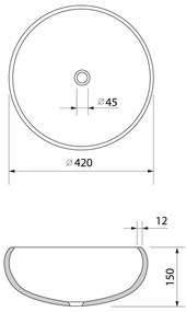 Черна стъклена кръгла мивка ø 42 cm Gaviota – Sapho