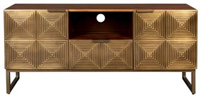 ТВ масичка от мангово дърво в златисто 40x60 cm Volan - Dutchbone