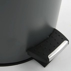 Тъмносиво стоманено кошче за боклук с педал 3 l Adonis – Spirella