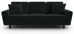 Черен кадифен разтегателен диван с място за съхранение 235 cm Kyoto – Cosmopolitan Design