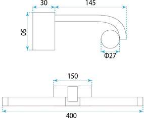 Stenen LED aplik za banya APP1881-1W 40cm CHROME