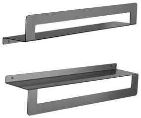 Gedy - Полица с закачалка за кърпи CLEO 50 см металически сив