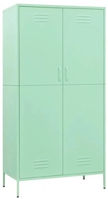 336248 vidaXL Гардероб, мента, 90x50x180 см, стомана