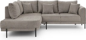 Кафяво-сив шенилов ъглов диван (ляв ъгъл/L форма) Mauris – Ropez