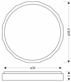 LED осветително тяло за таван в естествен цвят ø 38,5 cm Cadix - Candellux Lighting