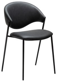 Черен трапезен стол от имитация на кожа Zone – DAN-FORM Denmark