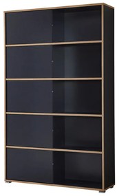 Черна етажерка за книги в дъб 120x196 cm - Germania
