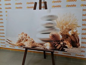 Картина на платно – Зен камъни с миди