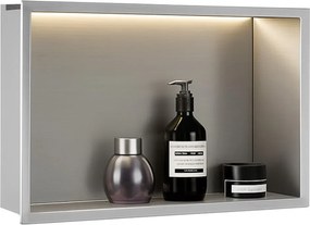 Вграден рафт за баня А LED 30x45 steel brush