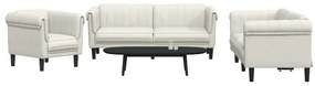 3209216 vidaXL Комплект дивани от 3 части, кремав, кадифе