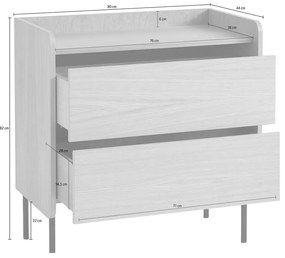 Висок скрин с дъбов декор в естествен цвят 80x82 cm Wrap - Bonami Selection