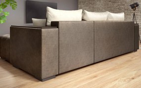 Разтегателен ъглов диван с подлакътник етажерка Мелвин S