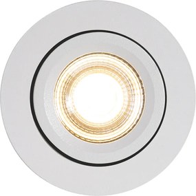 Вграден прожектор бял, накланящ се 8,2 см, с димируем LED до IP54 ултра тънък - Pupil