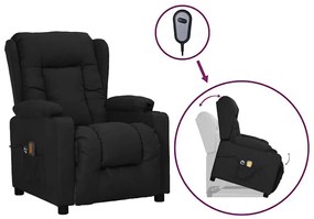 3093435 vidaXL Изправящ масажен стол, черен, текстил