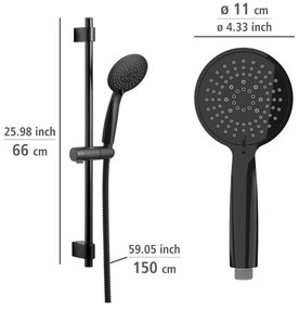 Душ комплект от черна неръждаема стомана 66cm Young - Wenko