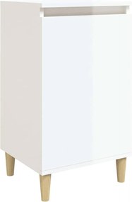 819632 vidaXL Нощно шкафче, бял гланц, 40x35x70 см, инженерно дърво