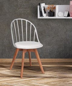 Кухненски стол Aluna-Бял (4) парчета