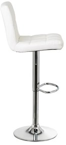 Бели бар столове в комплект от 2 бр. с регулируема височина от имитация на кожа (височина на седалката 93 cm) – Casa Selección