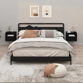 816883 vidaXL Нощни шкафчета за стенен монтаж, 2 бр, черни 50x36x40 см