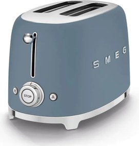 Тостер за хляб SMEG 50's Style TSF01SBMEU, 950W, 2 филии, 6 нива, Тавичка за трохи, Вграден кабел, Неръждаема стомана, Буреносно син