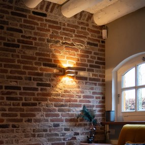 Ръстична стенна лампа дъбов дървен 9,7 см - Transfer Groove