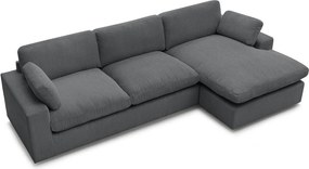 Тъмносив ъглов диван от рипсено кадифе Belair – Bobochic Paris