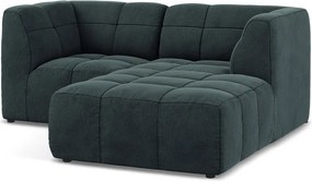 Син кадифен ъглов диван (десен ъгъл) Aloha – Makamii