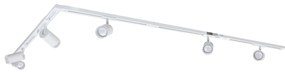 Модерна релсова система за осветление с 5 прожектора, бяла, 1-фазна - Iconic Jeana