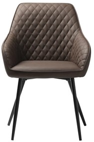 Кафяв тапициран трапезен стол с подлакътници Milton – Unique Furniture