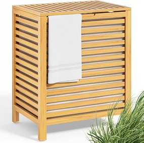 Бамбуков кош за пране 62 л с подвижна памучна торба и капак